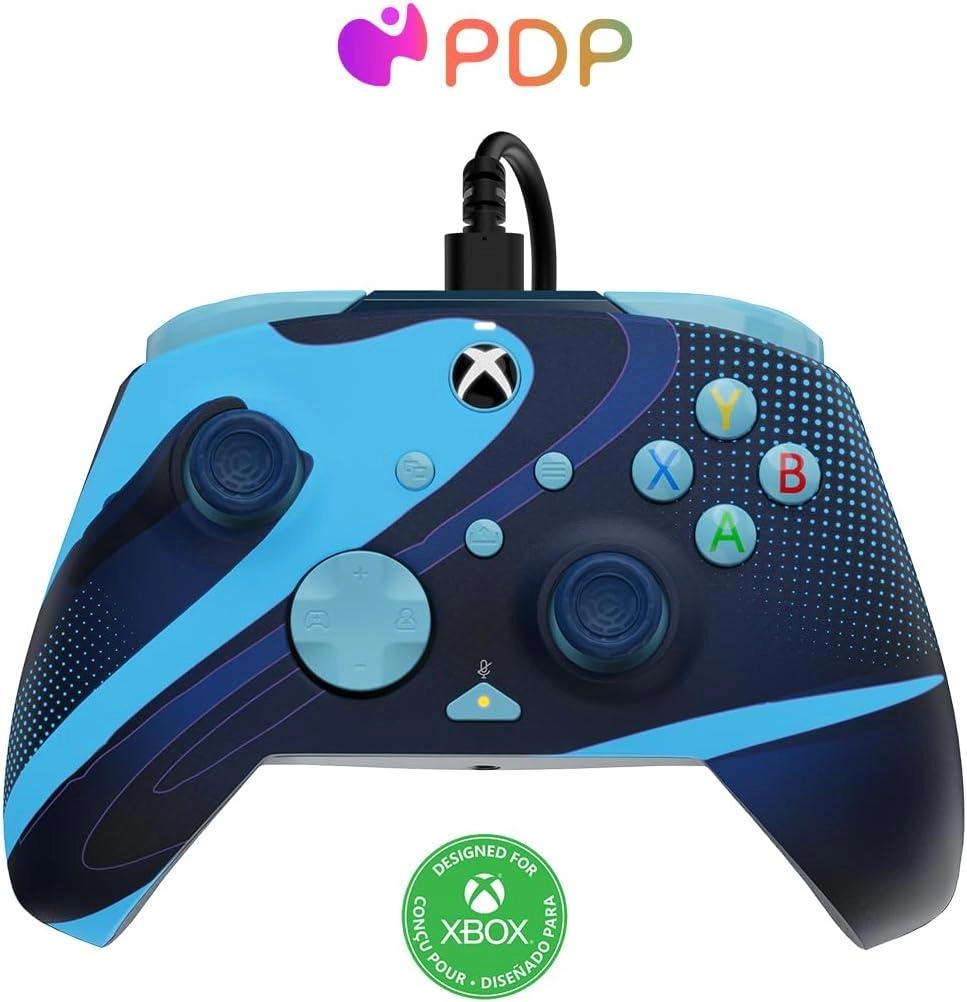 Xbox Rematch Glow Advanced Wired Controller Blue Tide