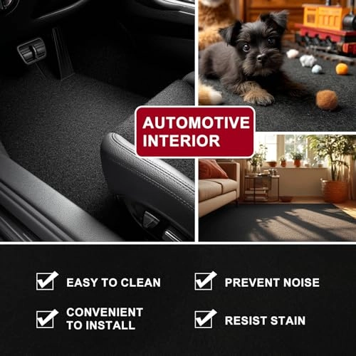 Underfelt Carpet - 47inx71in Black 100% Polyester