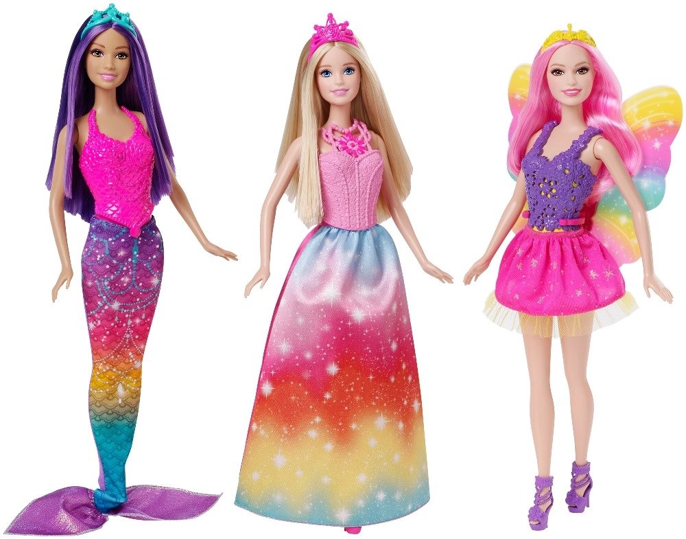 Barbie Fairy Doll + Princess Doll + Mermaid Doll