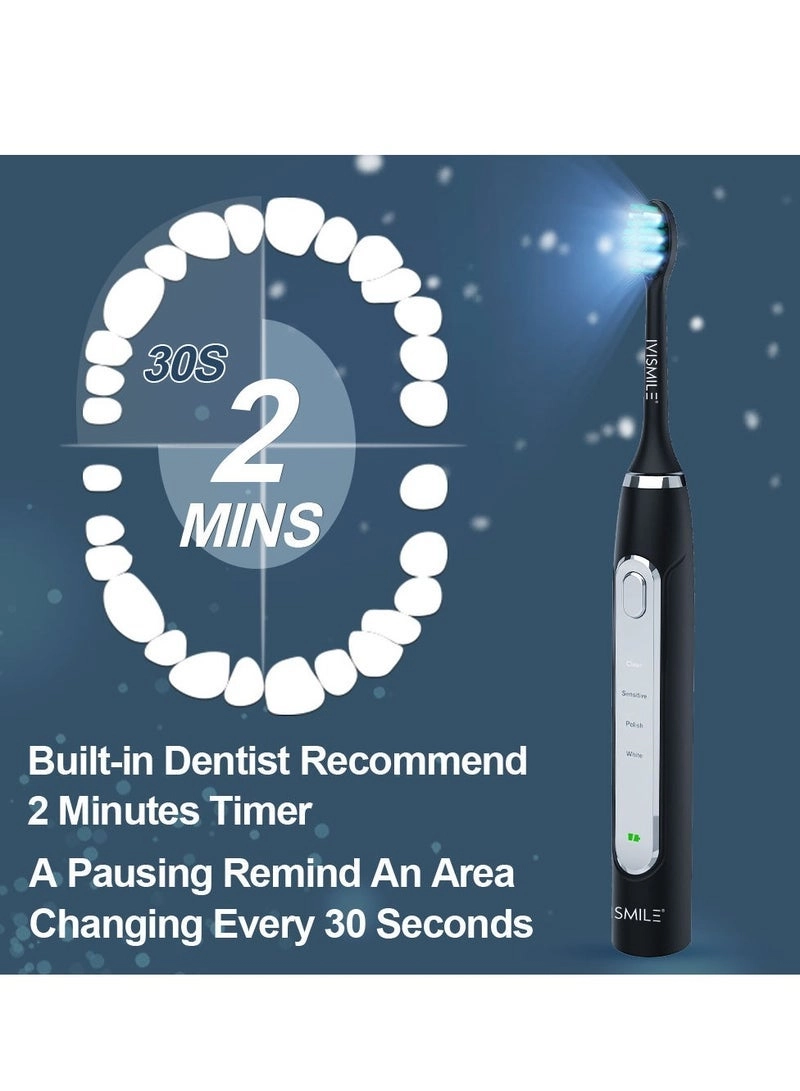 Electric Toothbrush - 42,000VPM 2 Brush Heads IPX7 Waterproof