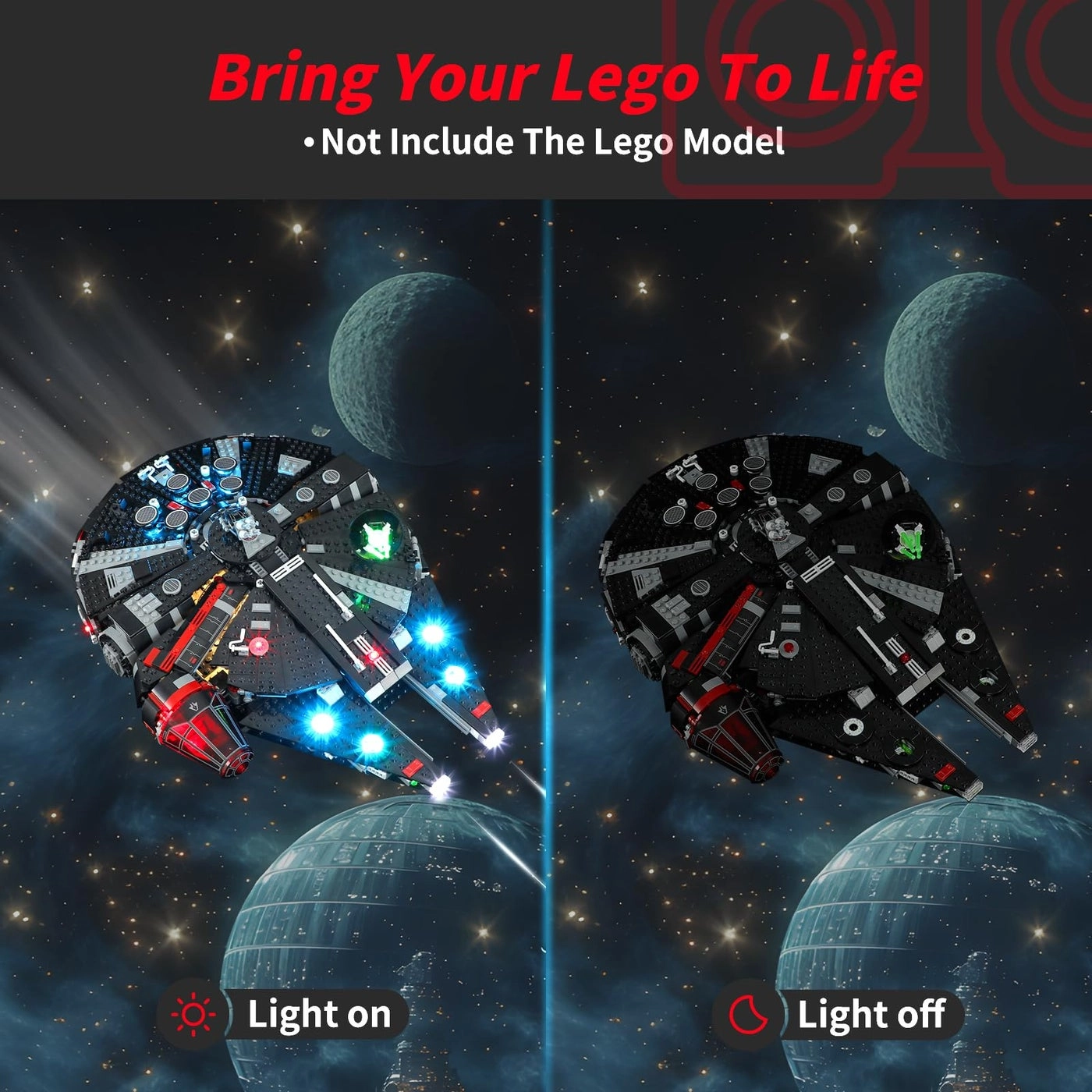 Light Kit for Lego The Dark Falcon - LED lighting Compatible with 75389