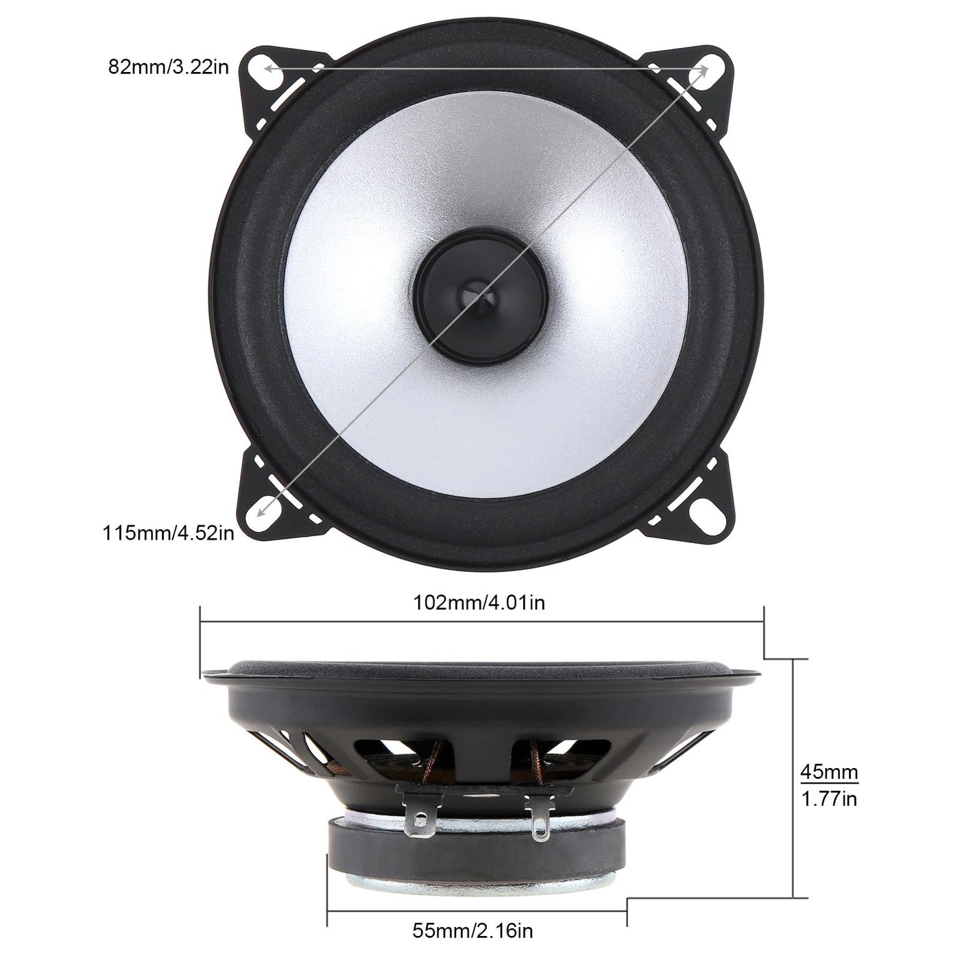 4 inch 2-Way Full Range Car Speaker - 4 Inches Coaxial