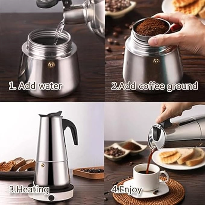 Stovetop Espresso Maker - 450Ml 9 Cup