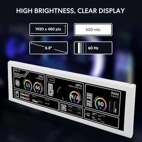 PC Temperature Display - Focketycfgp9rm312-12 8.8in 1920x480