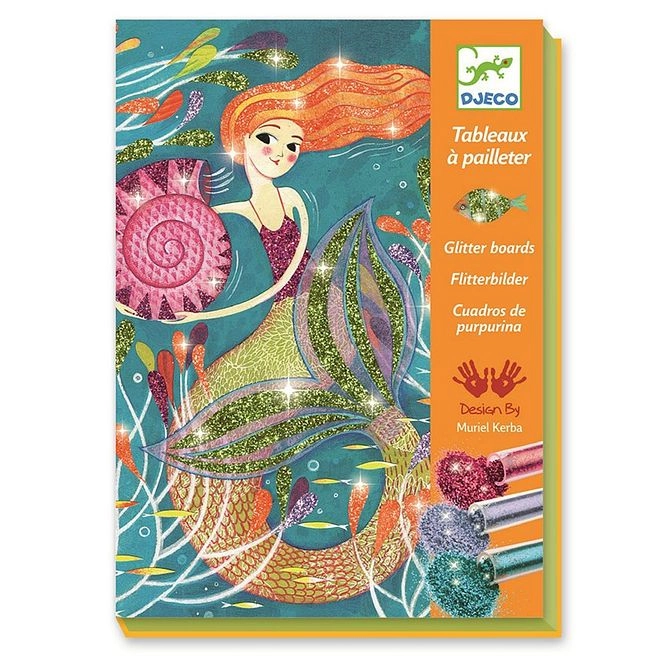 DJECO Mermaid Lights Glitter Board Craft Kit - 10 Pack