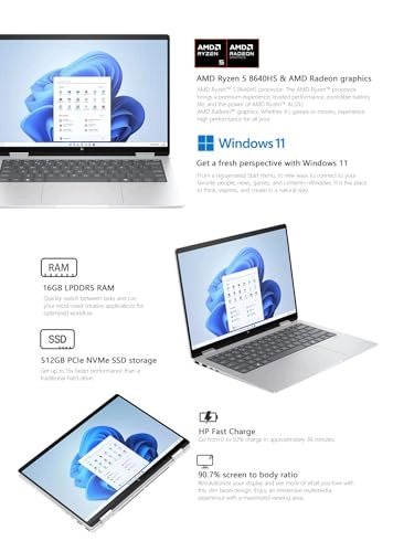 Envy x360 A57DNEA - 14'' Ryzen 5-8640HS 16GB DDR5 512GB SSD