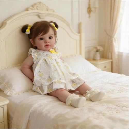 Pippa Reborn Baby Doll - 26 inch Cotton Vinyl Hand-rooted Curly Hair Ages 3+