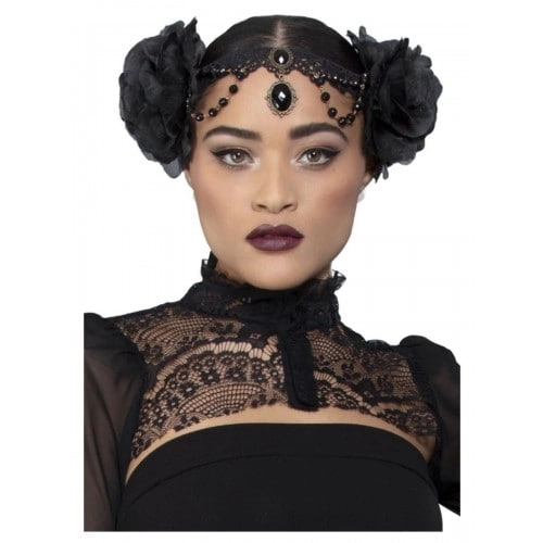 Floral Headband withVeil - White/Pink One size