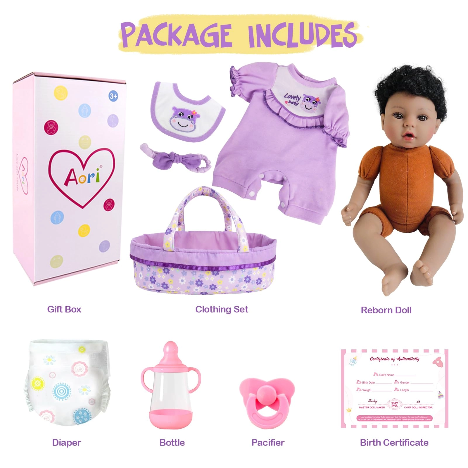 Reborn Baby Doll - 18 inches Vinyl Ages 3+