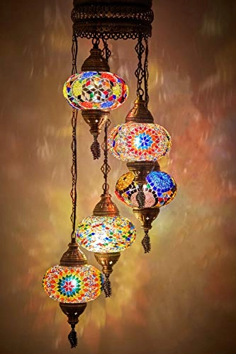 Turkish Moroccan Mosaic Chandelier - Approx. 110cm (43")