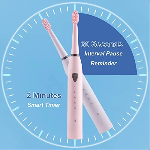 Sonic Toothbrush - 5 Modes 2 Mins Timer 4 Dupont Brush Heads