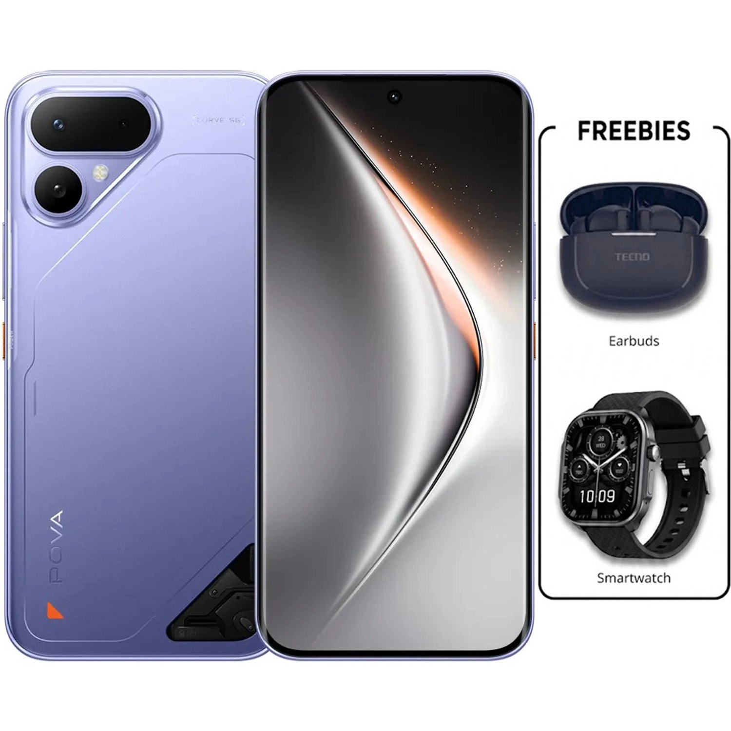 Pova curve 2 12GB 256GB + Bud 4 Air + Watch 3