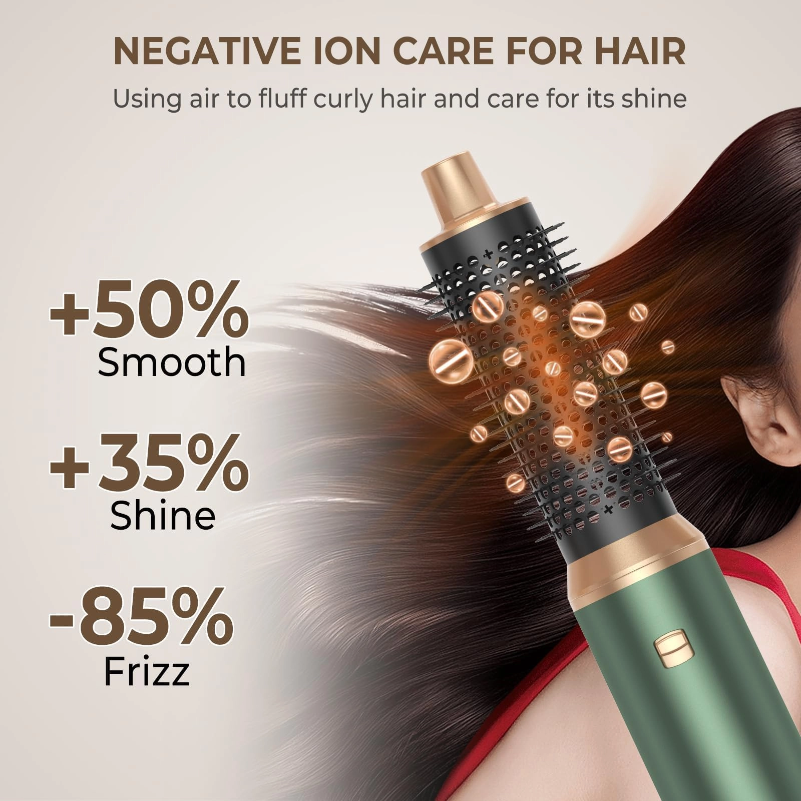 5 in 1 Blow Dryer Brush - Green Gold 800 watts