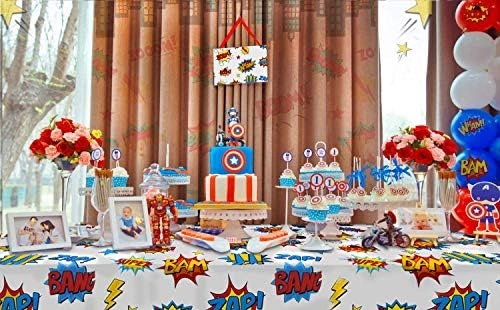 Superhero Plastic Table cover - 5 Pack