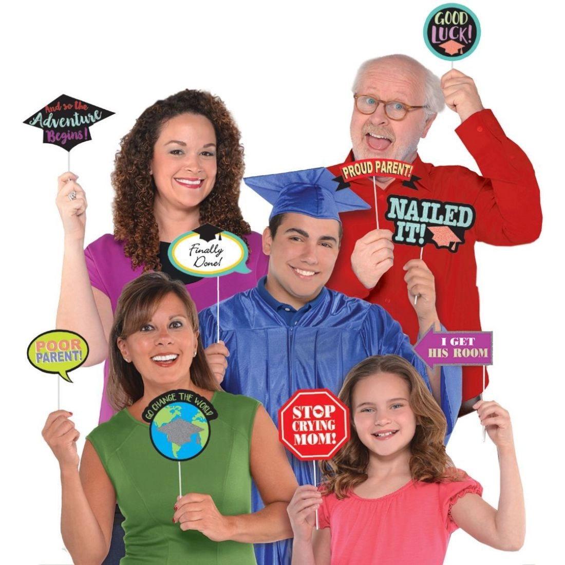 Party Zone Graduation Family Photo Props - 13 per package Graduation
