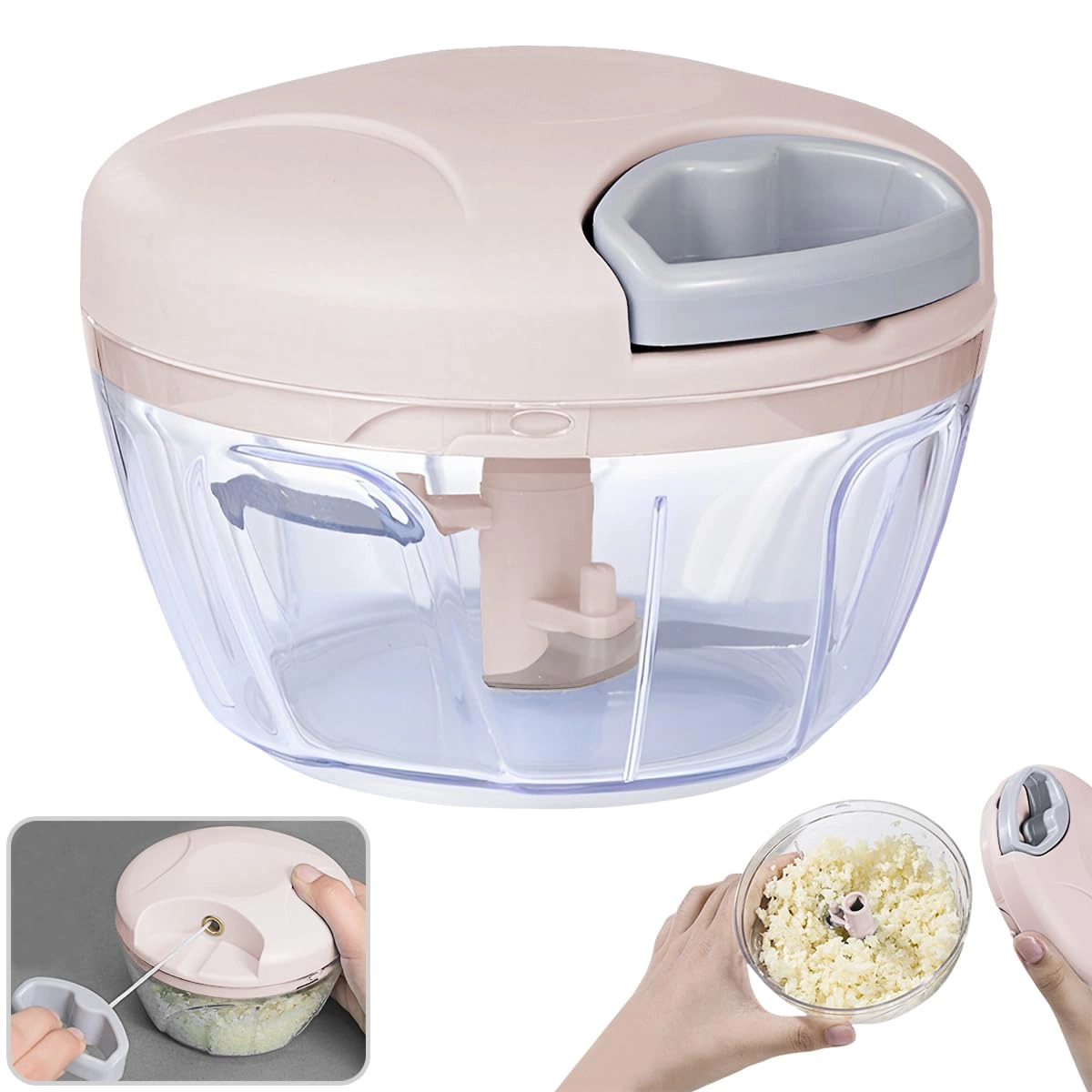 NIUAWASA Manual Rope Chopper - 500ml 3 blades