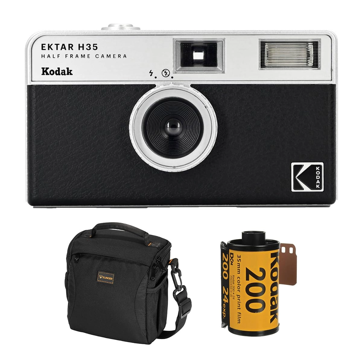 Kodak EKTAR H35 - Half Frame + Kodacolor Gold 200 - 35mm 24 Exposure + Slinger Alpine Shoulder Bag