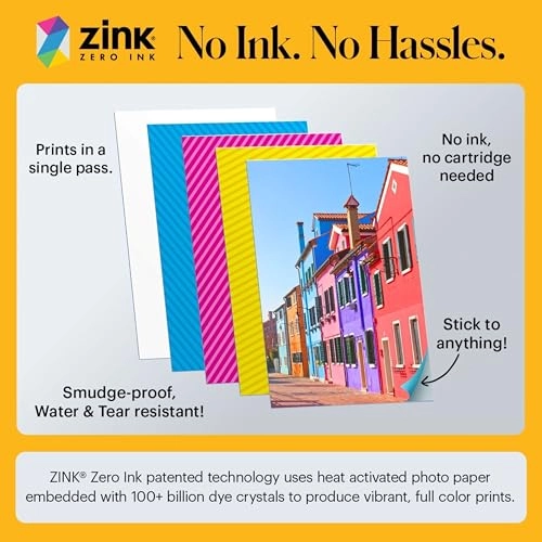 Smile+ - 2-in-1 Digital Instant Print Camera + Case + Zink 20pk 2x3 Sticky Back Photo Paper + Album + Sticker Sets + Sticker Frames + Markers