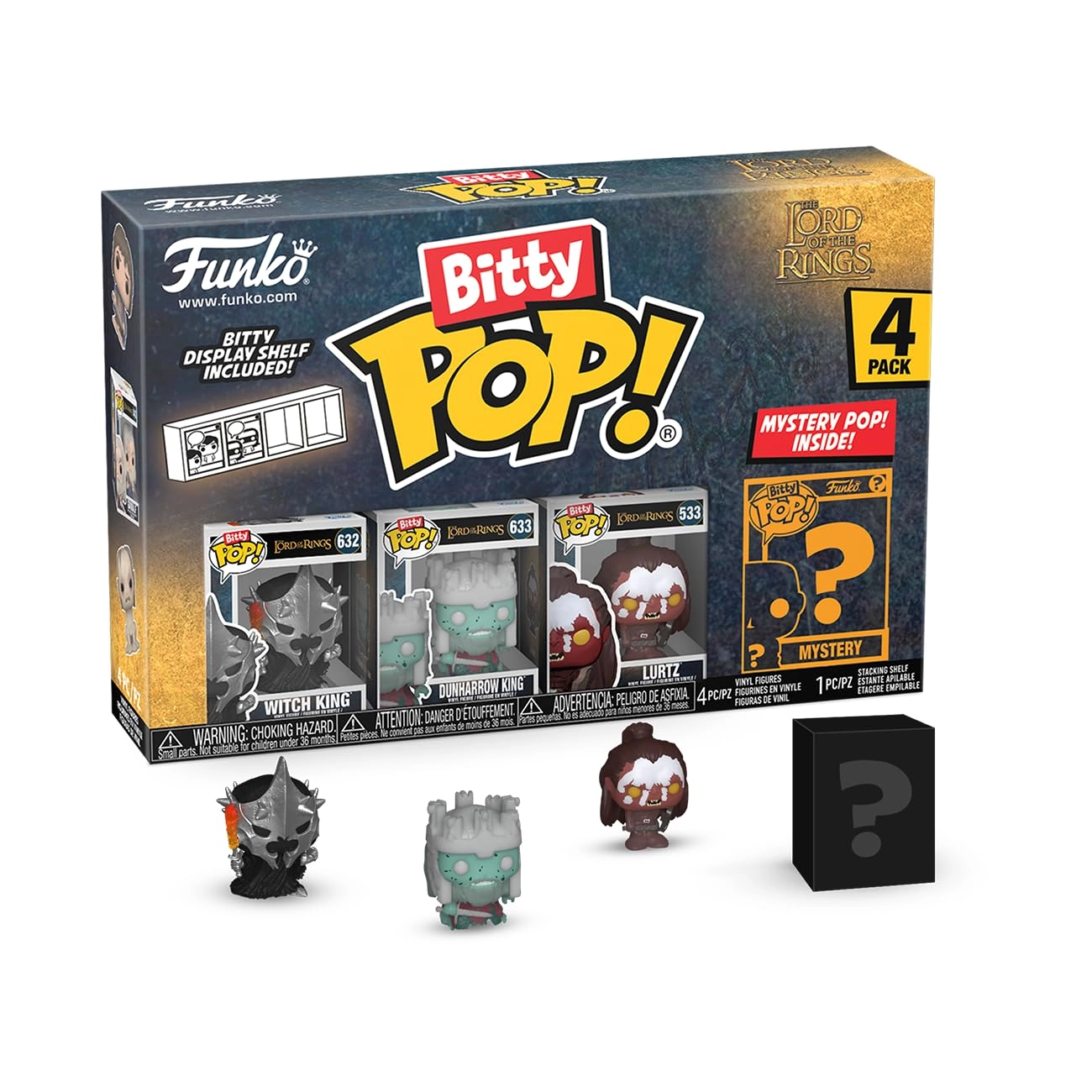 FUNKO Witch King + Dunharrow King + Lurtz + Mystery Bitty Pop - Lord of the Rings - 4-Pack (75459)