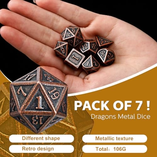 Dragon journal + Wooden pen + Metal dice + Dice bag - 10 piece(s)