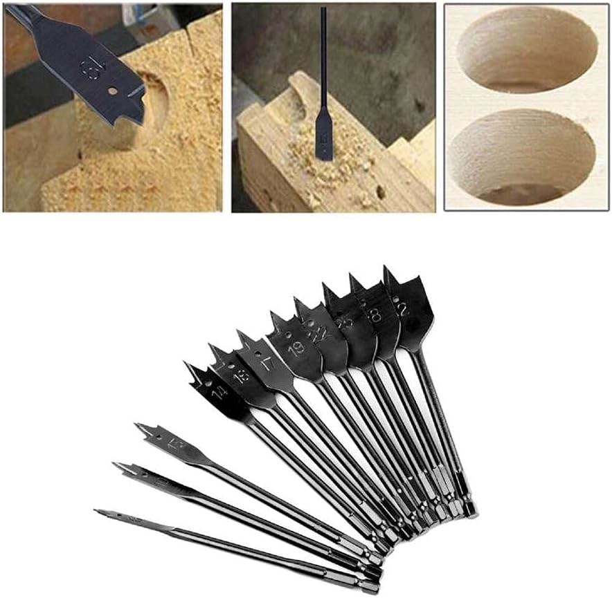 Spade Drill Bit Sets - High Carbon Steel 11Pcs 6-32mm