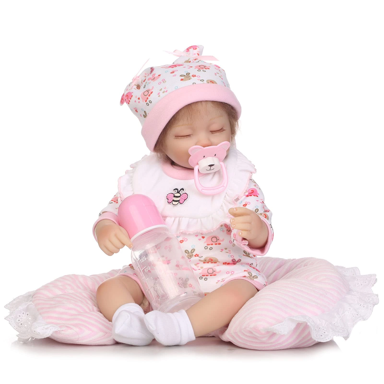 F&FSH Reborn Baby Doll - 16 Inch Vinyl Cotton Body Pink