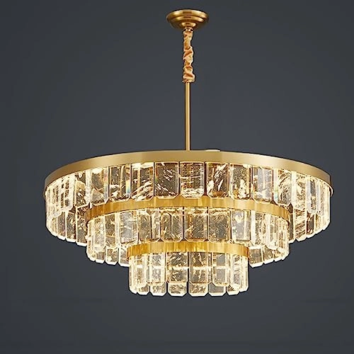 Crystal Chandelier - Golden tricolor light 100*38*30cm