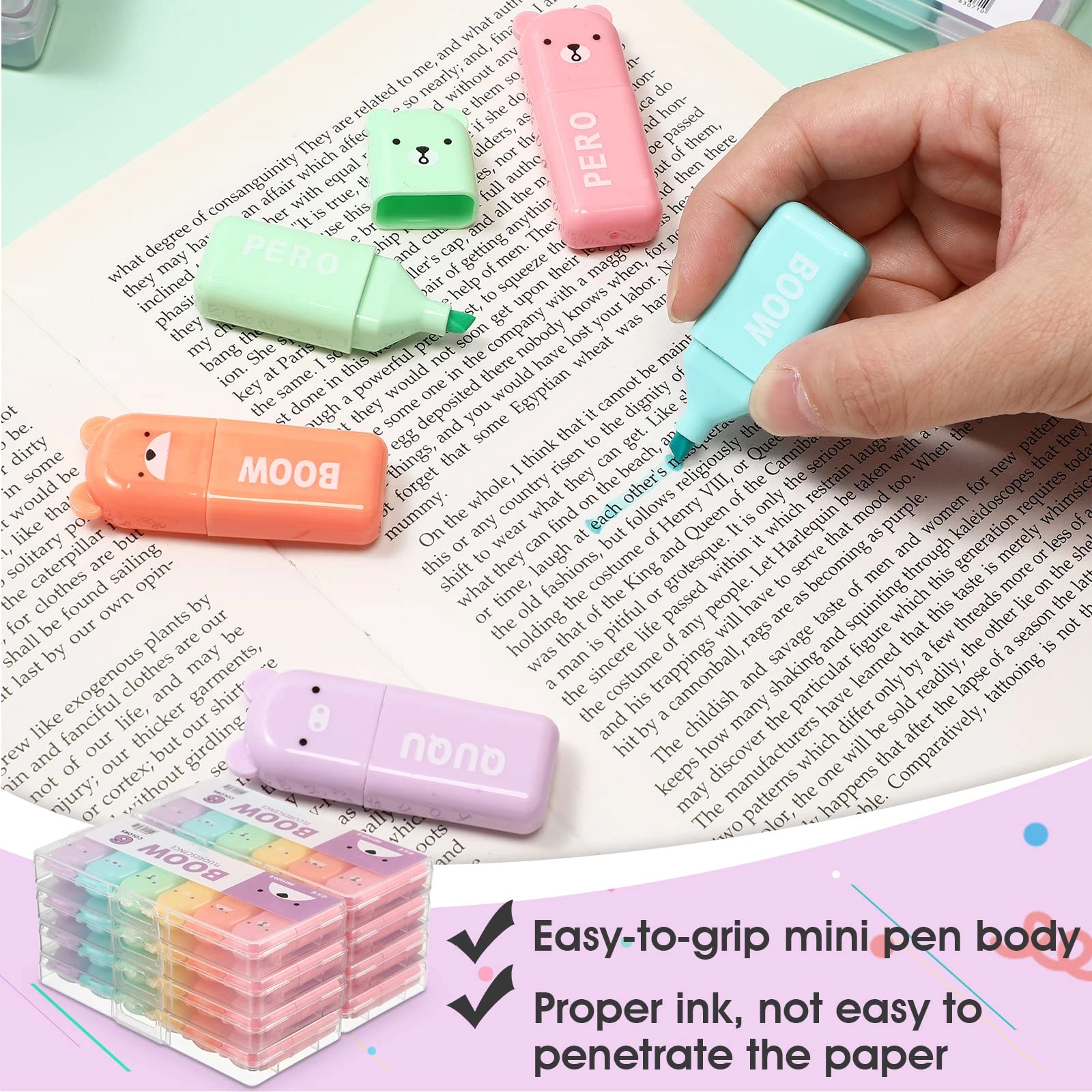 Cute Mini Bear Highlighter - Blue Chisel