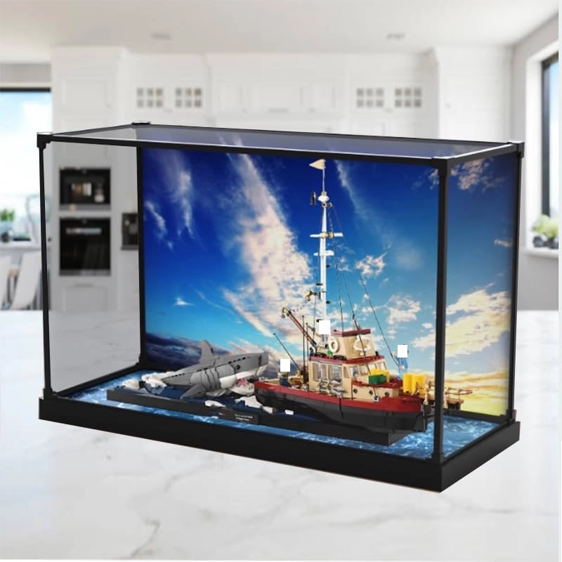 Display Case (21350) - 65x25x40cm Black Bottom+alloy Edge