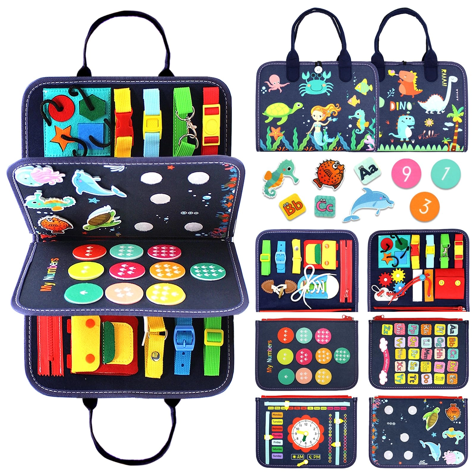 qizfun Montessori Busy Board & Book - 18 Months to 5 year old 1.0 pieces