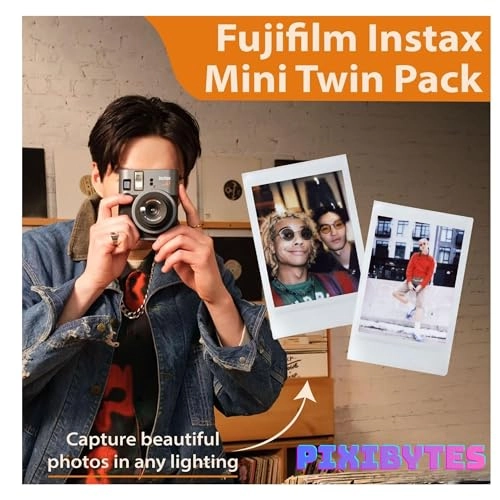 Instax Mini 41 + Instax Mini Instant Film - 20 Sheets + Photo Album - 64 Pockets + Microfiber Cleaning Cloth