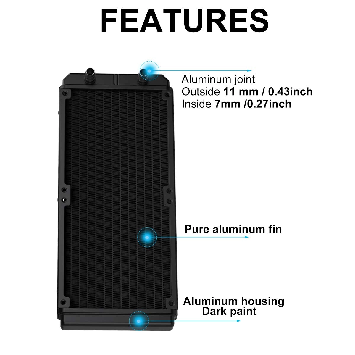 Water Cooling Radiator - 240mm 12 Pipe