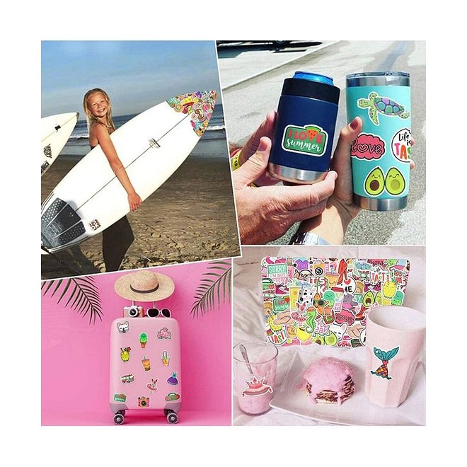 Waterproof Beach Style Stickers - 50pcs