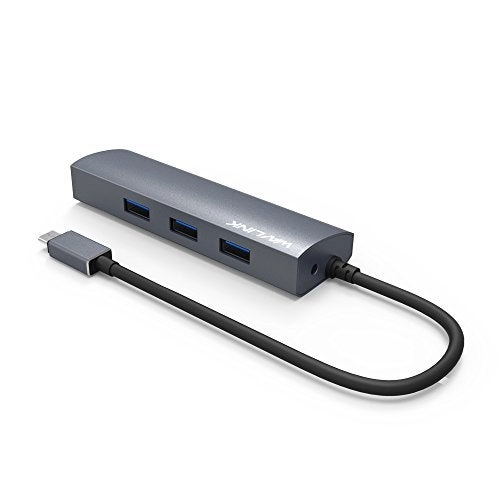WAVLINK USB 3.0 3 Ports Hub - Gigabit Ethernet Adapter Unibody Aluminum Alloy