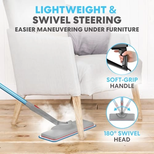 Steam Mop - 10-in-1 Dual-Rod Detachable Handheld