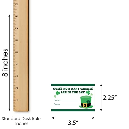 Shamrock St. Patrick's Day Candy Guessing Game - 12 years and up 1 sign with a built-in stand and 40 guessing cards