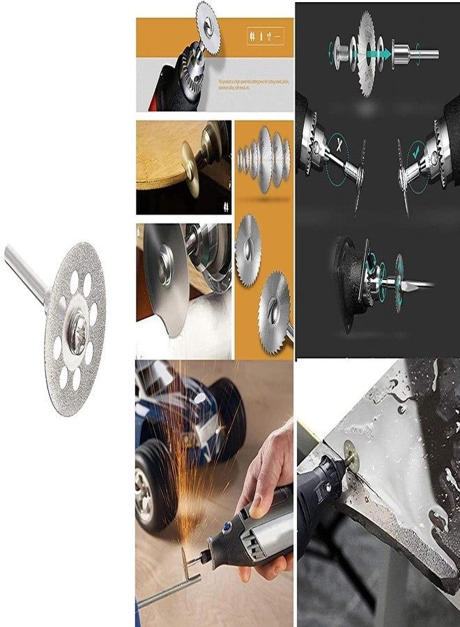 Diamond Discs + Mandrel + Diamonte Cutting Discs + Drill Bit Shank + Rotary Tool Blade + Disc Saw Carv - 3 Sets 25mm