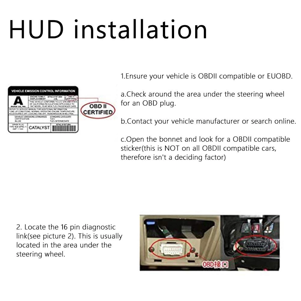Heads Up Display - OBD II Color LED GPS