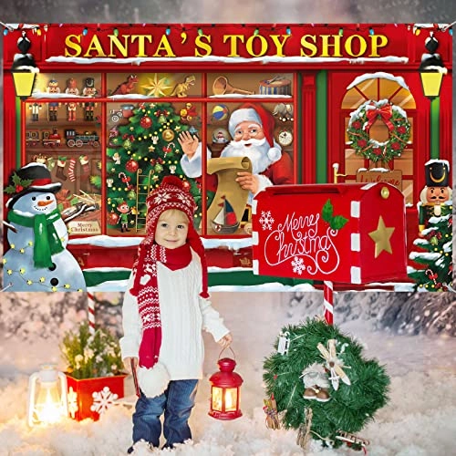 Santa's shop backdrop - 1 piece(s) Christmas