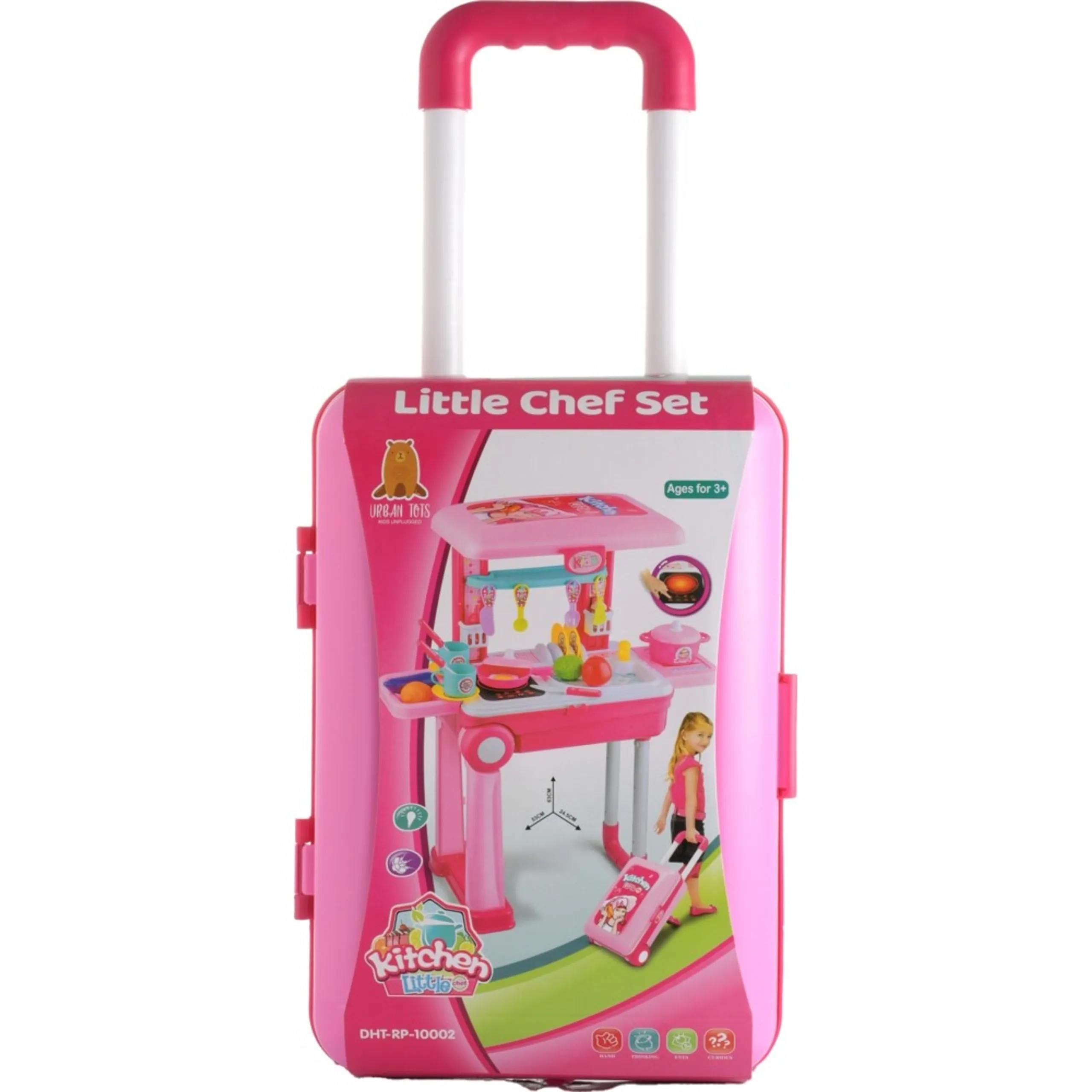 Realistic Kitchen Trolley Playset - Interactive Lights & Sounds Water Circulation Faucet (46917574-DHT_RP_10064)