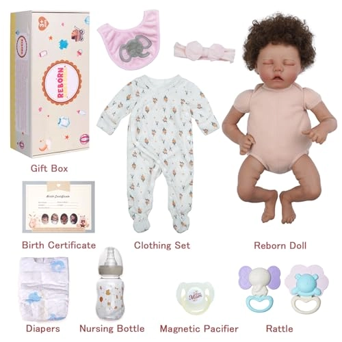 Reborn Baby Doll - 20 Inch Vinyl Cloth Body Black Ages 3+