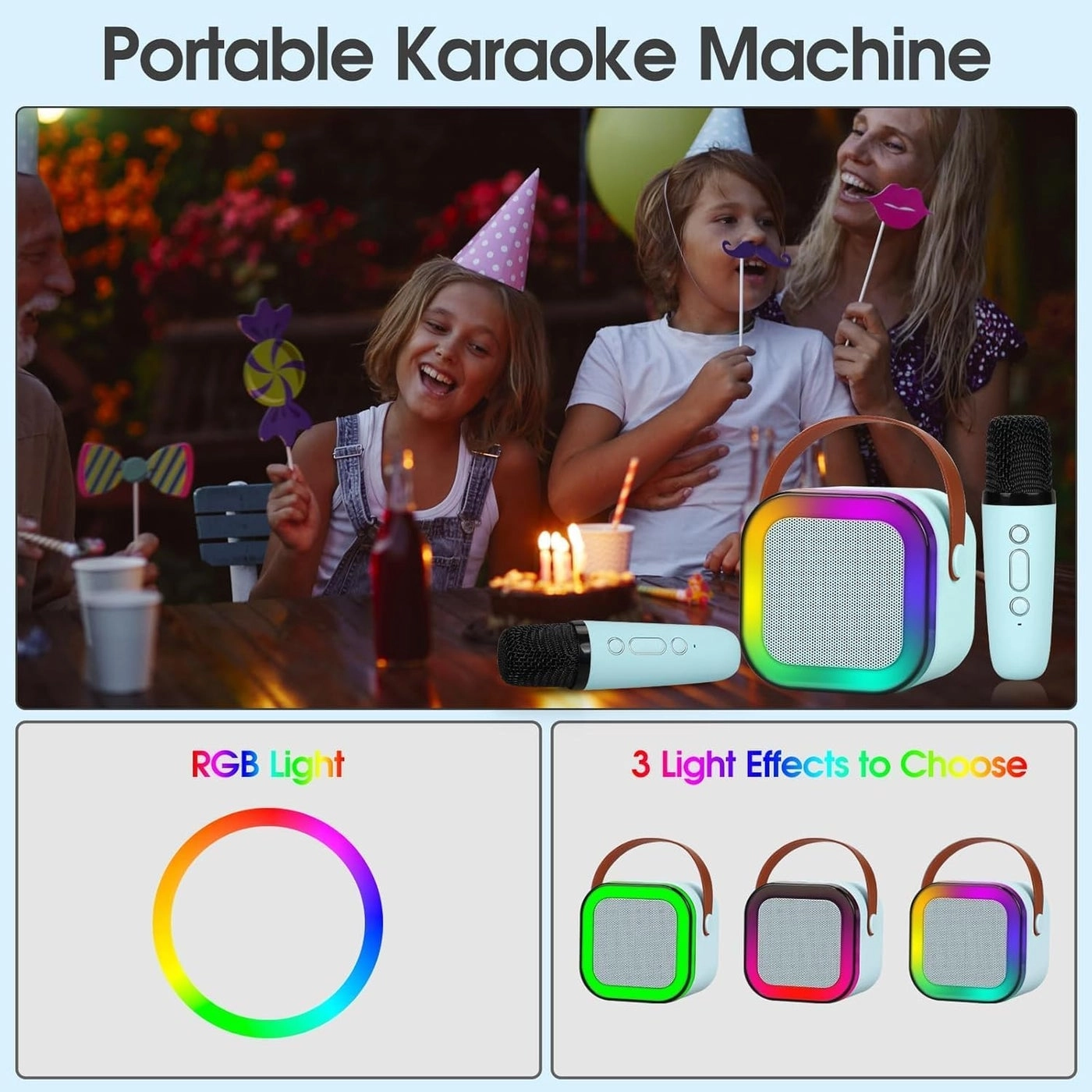 Portable Bluetooth Karaoke Speaker - Dual 40 W