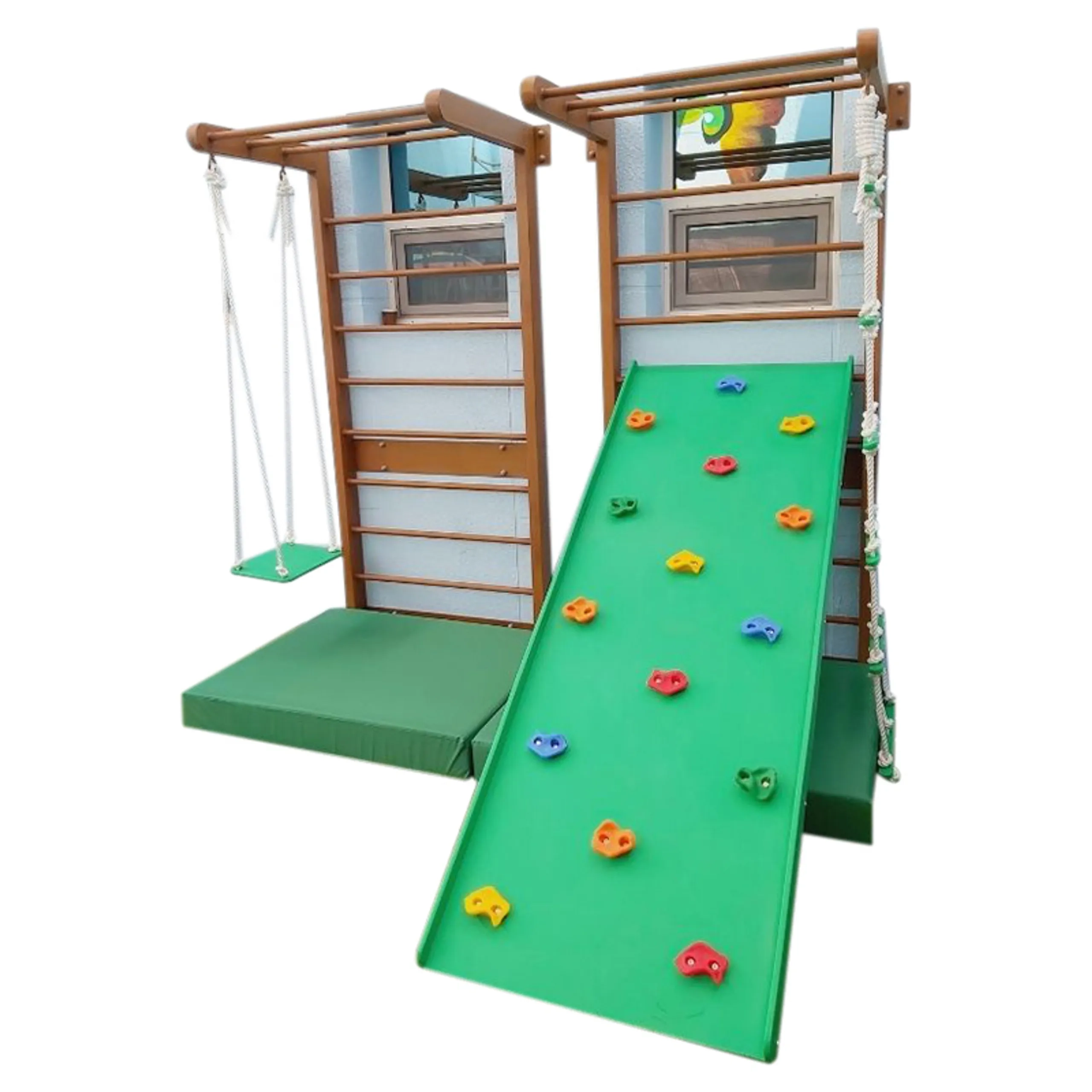 Double Swedish Wall - With Climbing Ramp 200 x 220 cm