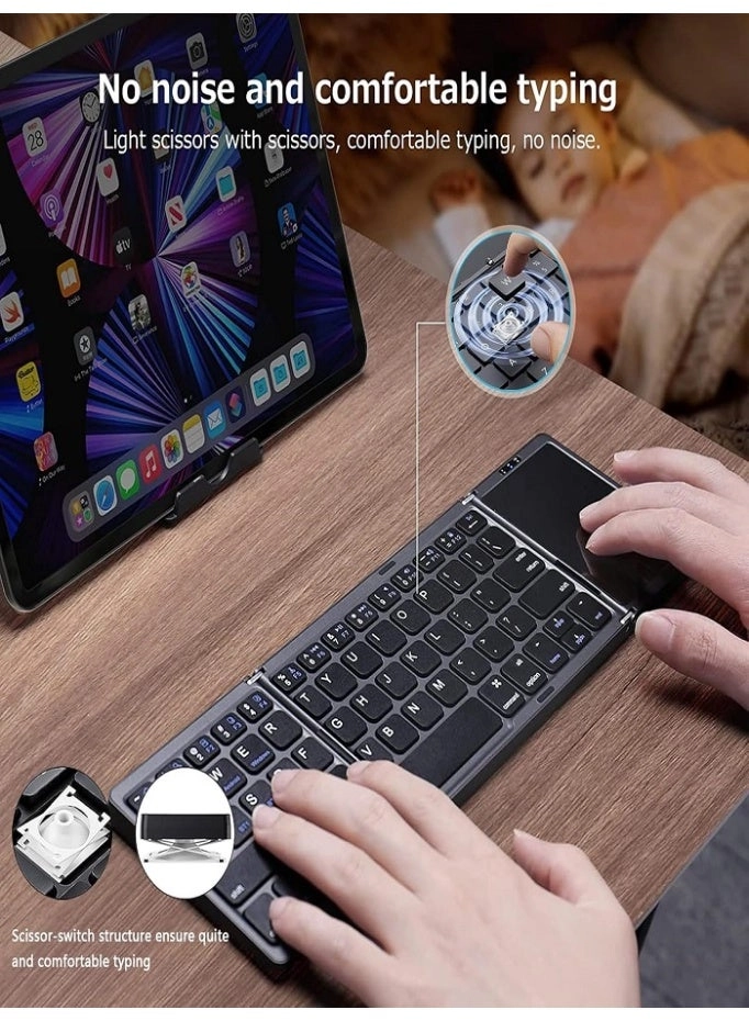 Foldable Bluetooth Keyboard with Touchpad - EN Wireless