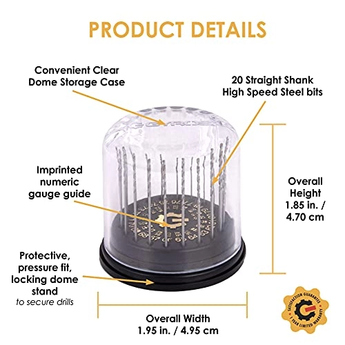 HSS Wire Gauge Mini Twist Drill Bit Set - High Speed Steel 20 #60 to #80