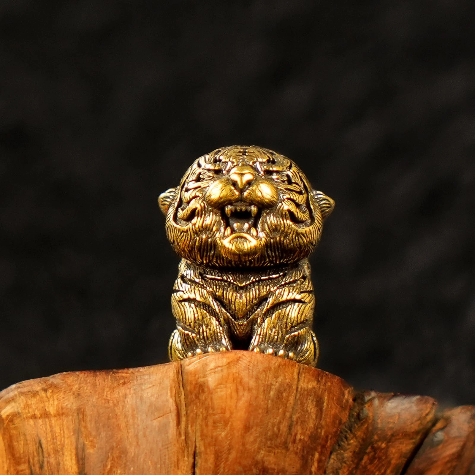 Baby Tiger Statue - Brass