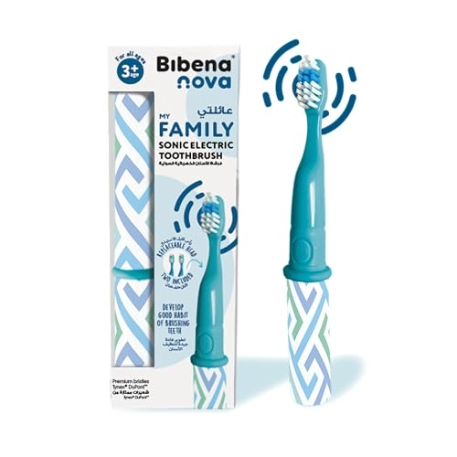 Family Sonic Toothbrush - Battery-Powered Replaceable Green