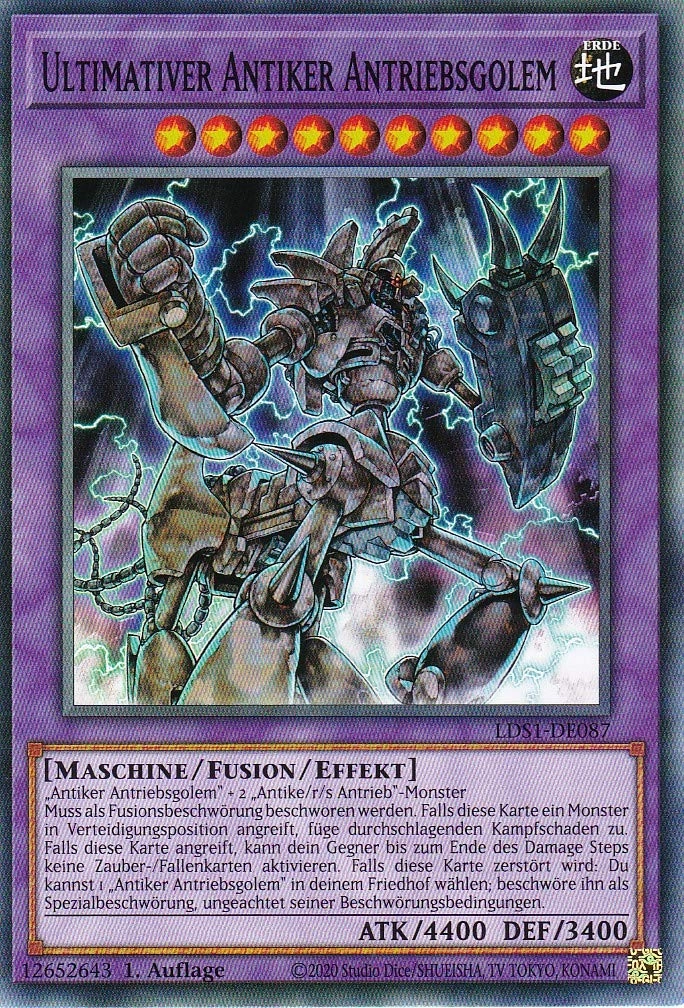 TCG Toys (Near Mint) Yugioh Ultimate Antique Drive Golem LDS1-DE087 - German