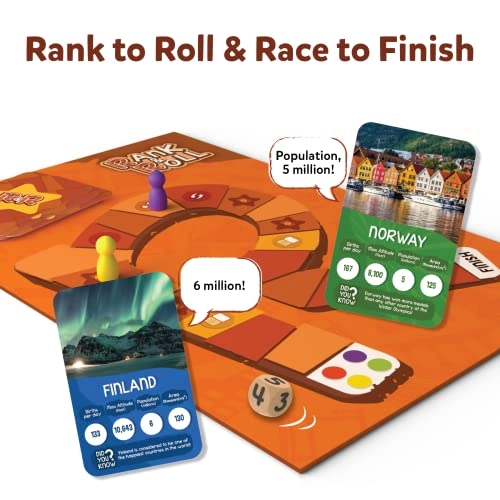 Rank & Roll: Countries of The World - Card & Board Game