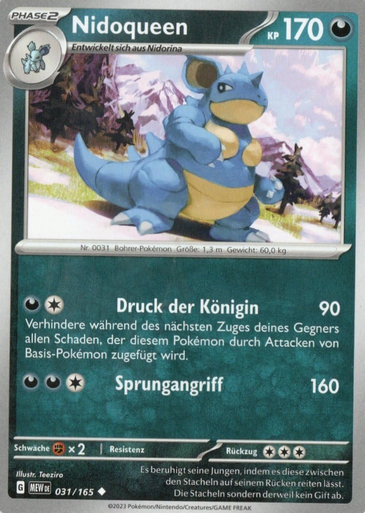 MZTCG Pokemon Nidoqueen MEW 031-151 - German